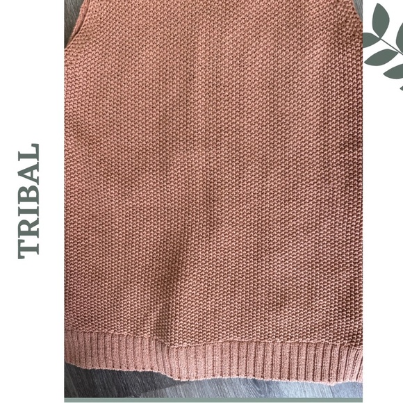 Tribal Sleeveless Racer Back Sweater Button Detail Color Clay (light salmon) - Picture 6 of 6